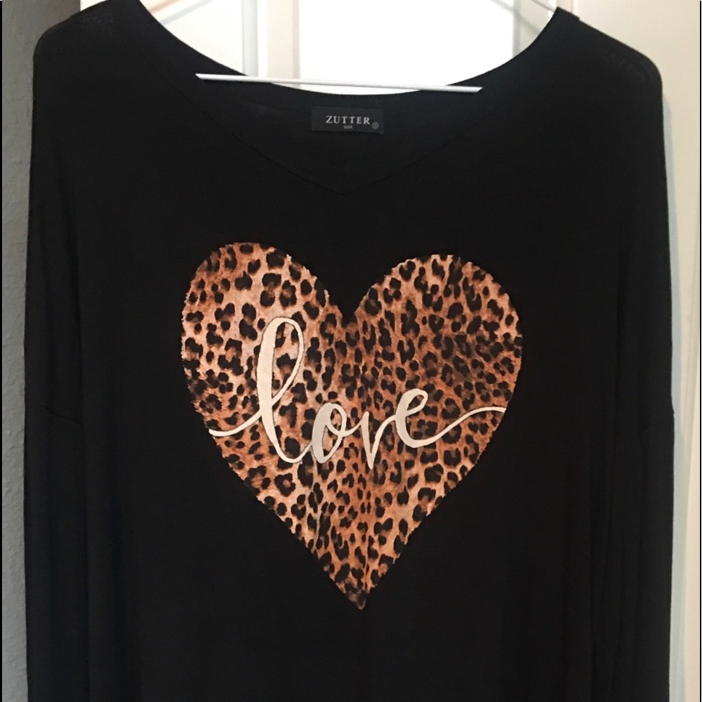 Zutter brand; leopard heart design; size small.